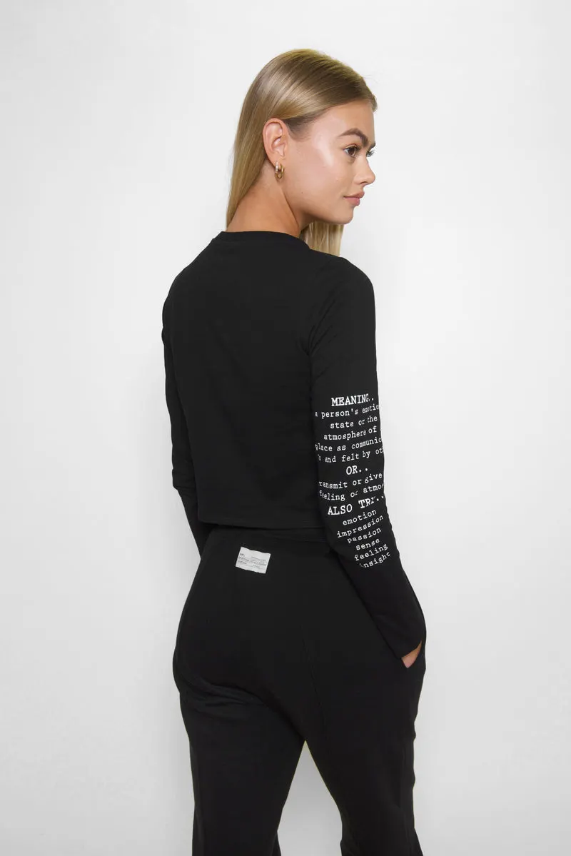 Black 'Definition' Long Sleeve Tee