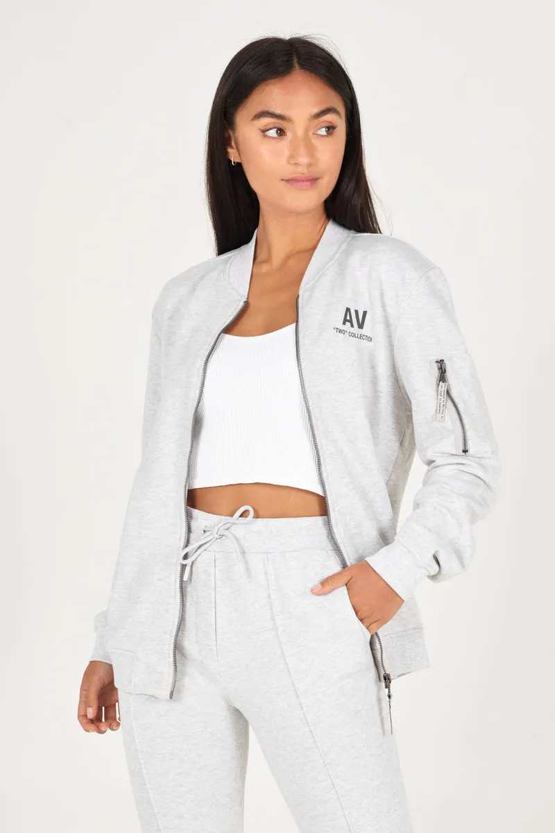 Grey Melange Organic Bomber