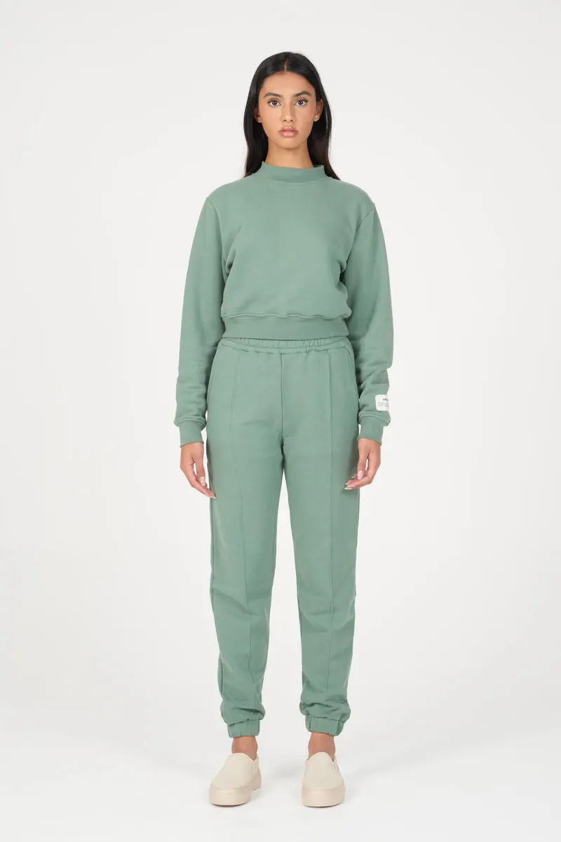 Forest Green Cropped Sweatshirt