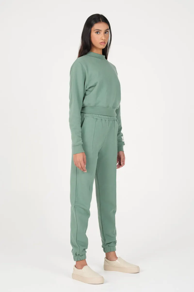 Forest Green Cropped Sweatshirt