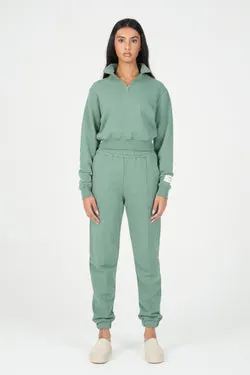 Forest Green Organic Quarter Zip Sweatshirt