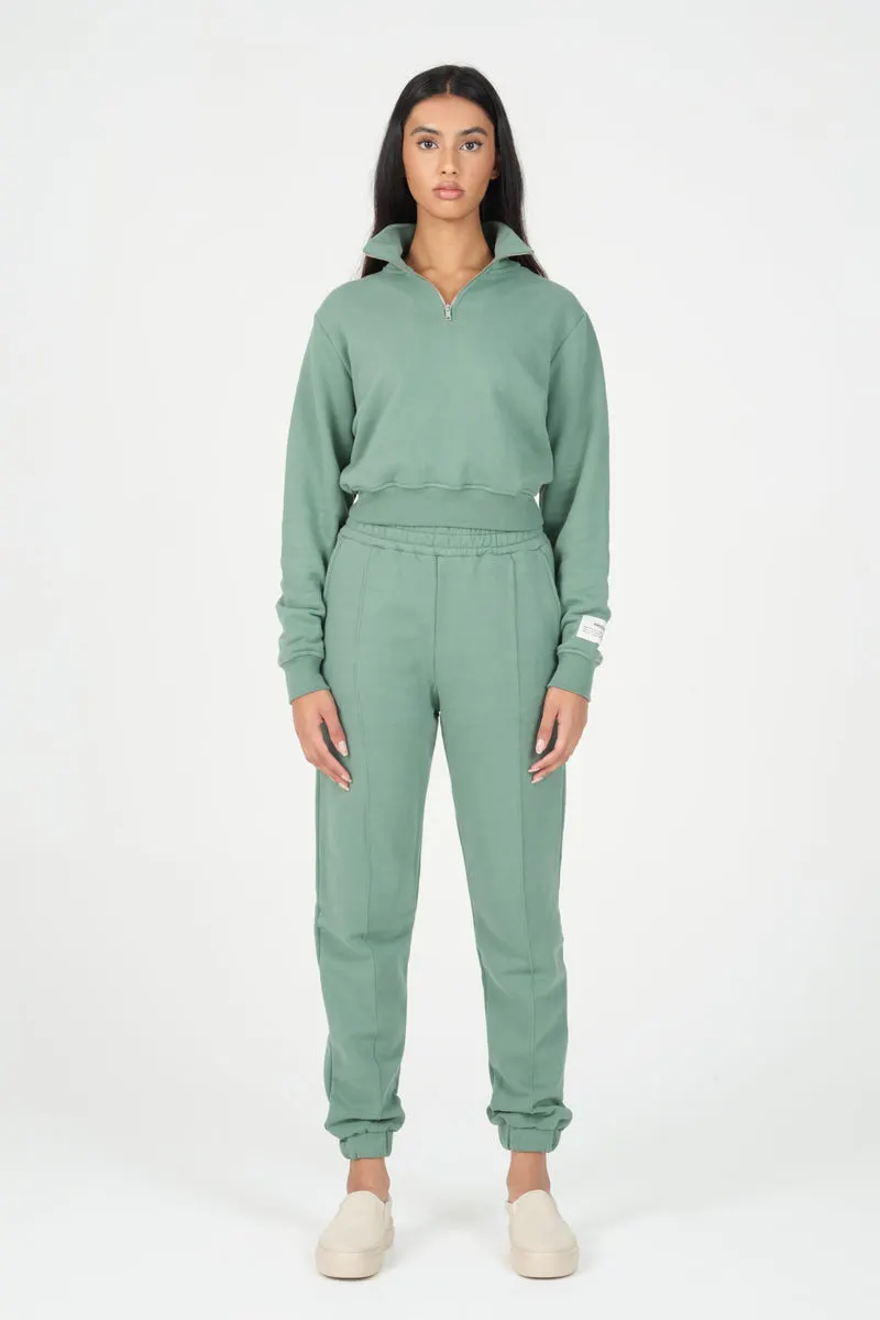 Forest Green Organic Quarter Zip Sweatshirt