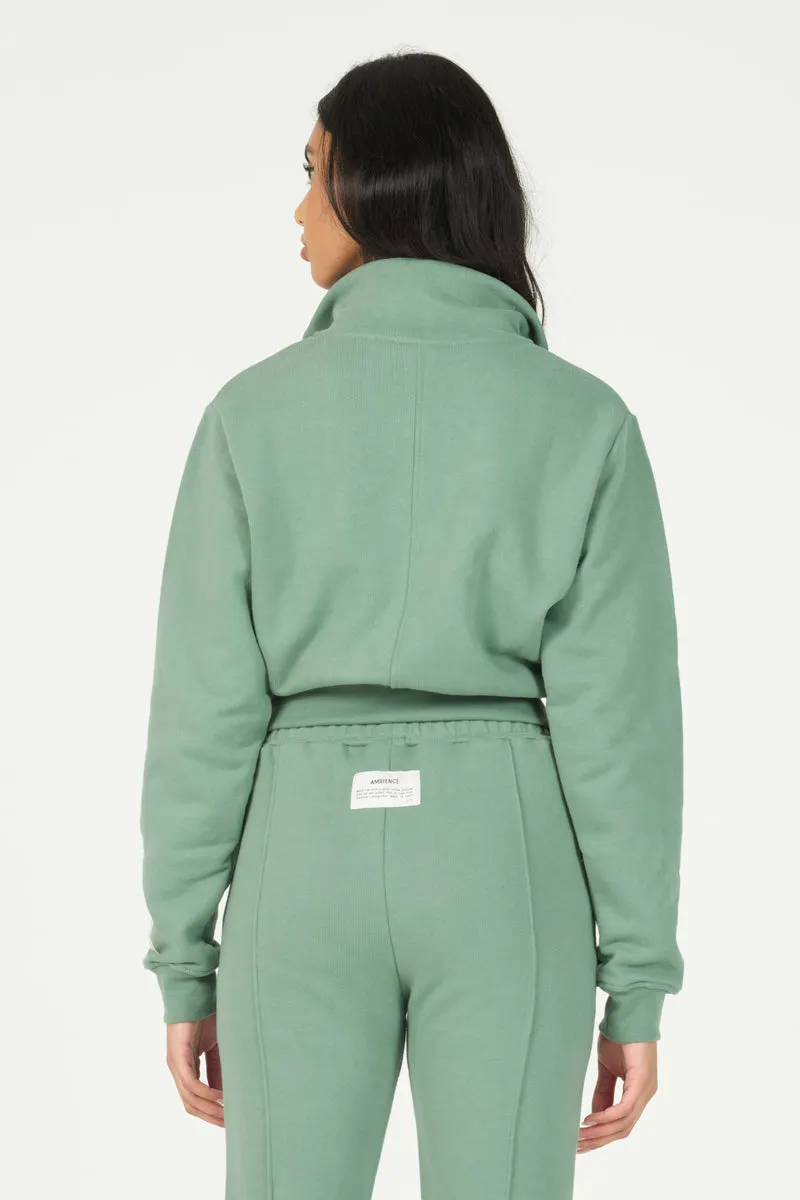 Forest Green Organic Quarter Zip Sweatshirt