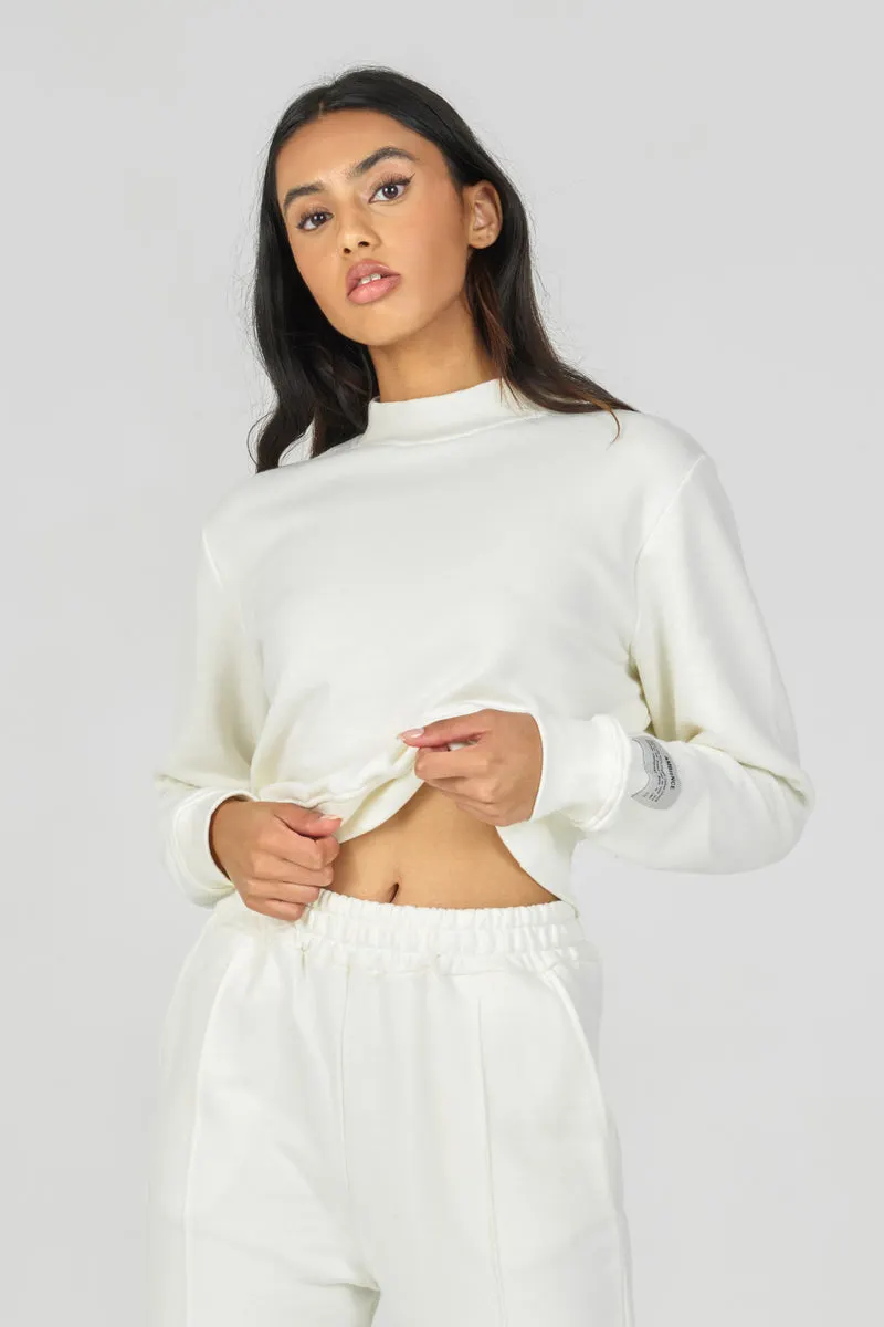 Off-White Organic Cropped Sweatshirt