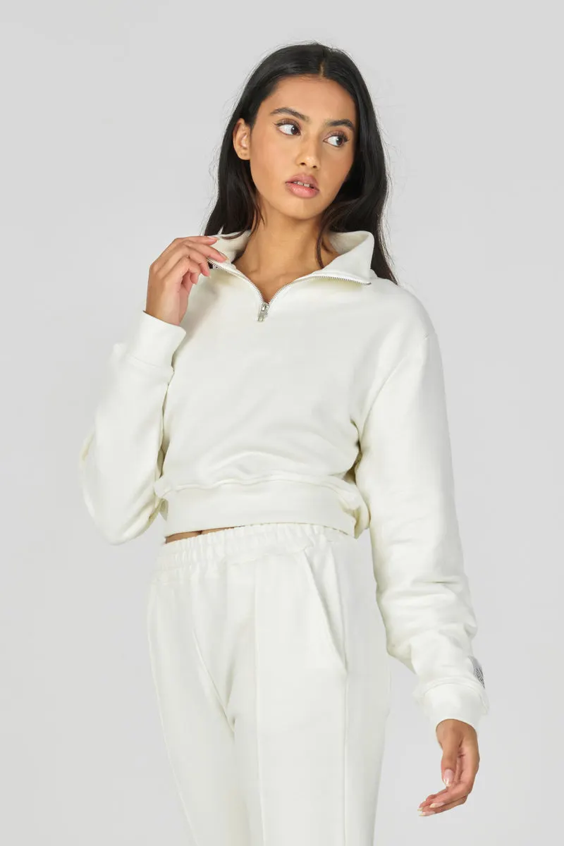 Off-White Organic Quarter Zip Sweatshirt