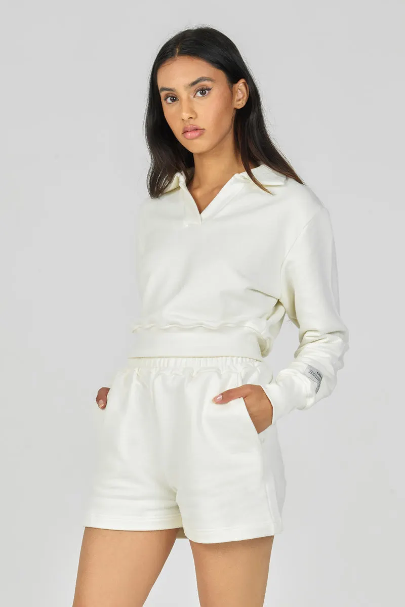 Off-White Organic Open Collar Sweatshirt