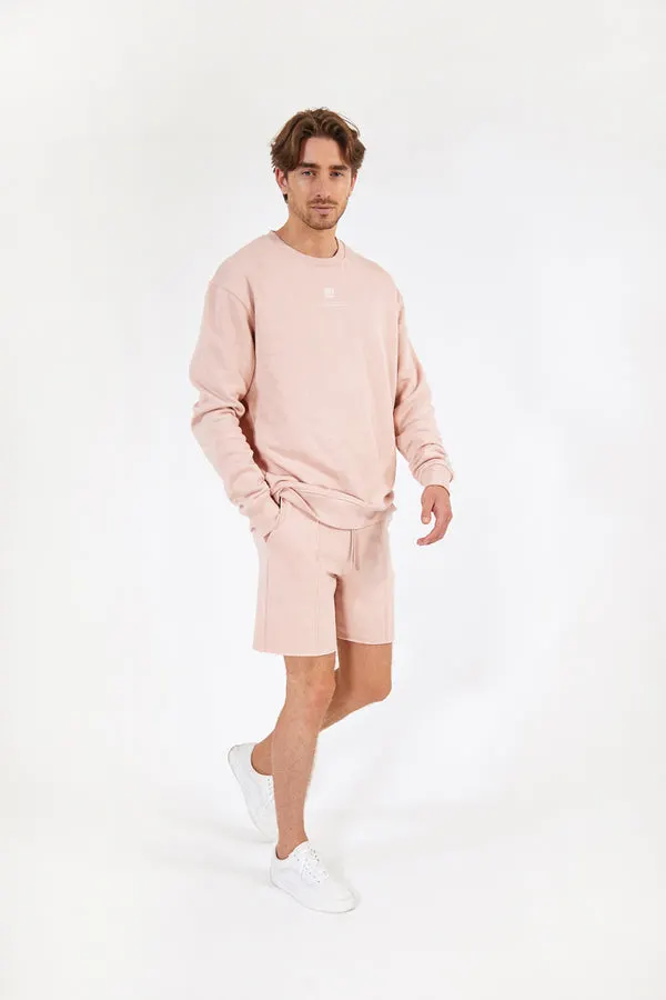 Pastel Rose Raw-Hem Lounge Shorts