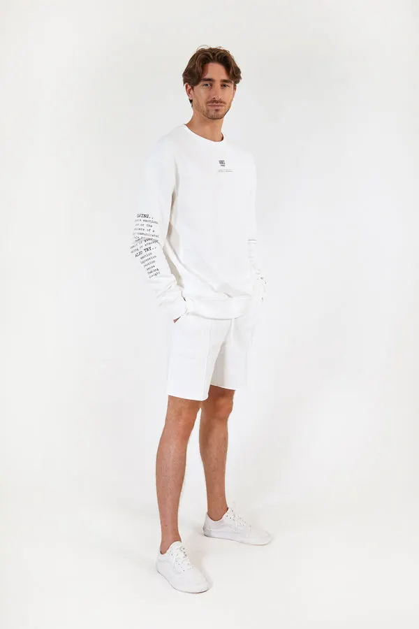 White Raw-Hem Lounge Shorts
