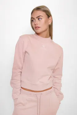 Pastel Rose Relaxed Cropped Sweatshirt
