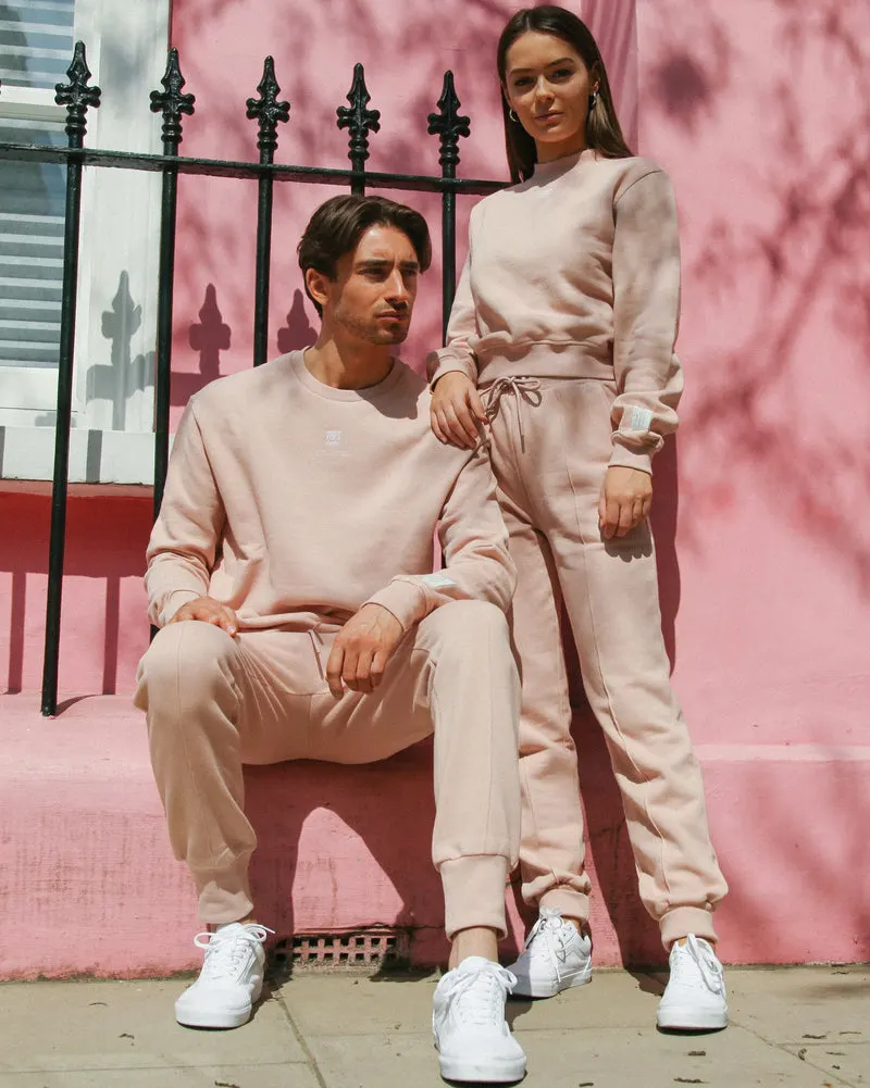 Pastel Rose Relaxed Cropped Sweatshirt