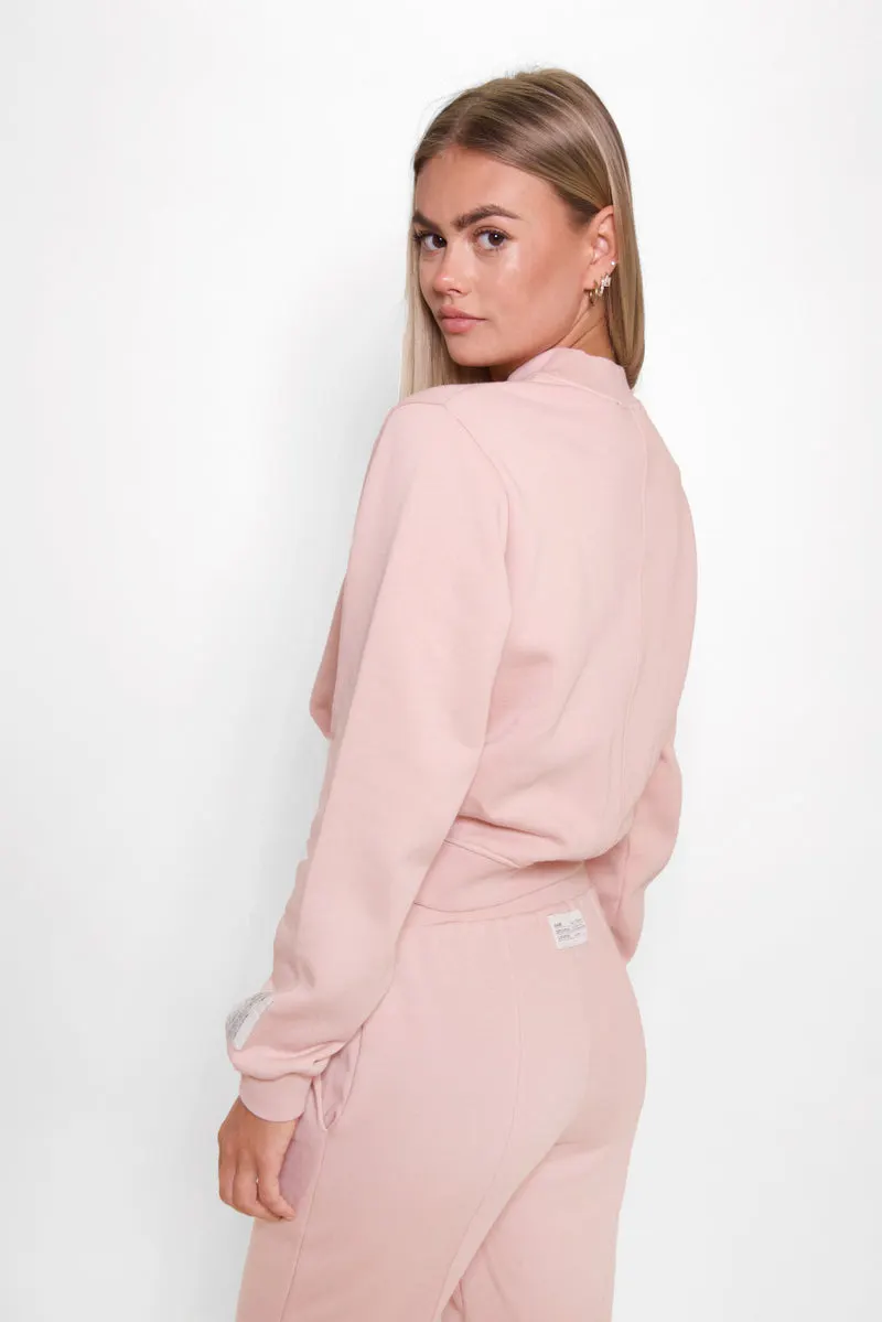 Pastel Rose Relaxed Cropped Sweatshirt