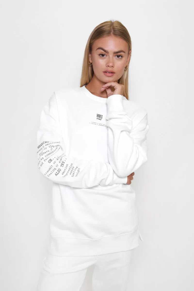 White 'Definition' Classic Sweatshirt