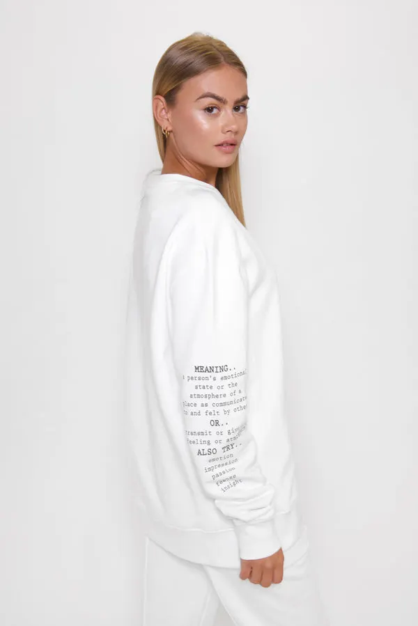 White 'Definition' Classic Sweatshirt