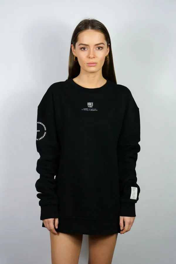 SUPPORT HUMANKIND BLACK SWEATSHIRT