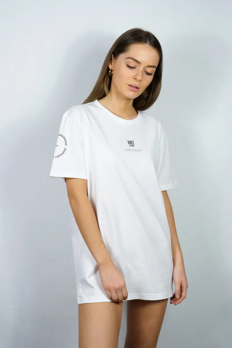 SUPPORT HUMANKIND WHITE CLASSIC TEE