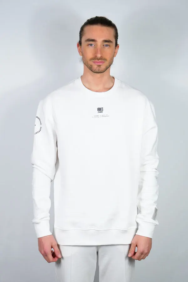 SUPPORT HUMANKIND WHITE SWEATSHIRT