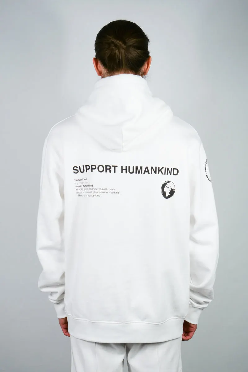 SUPPORT HUMANKIND WHITE HOODIE