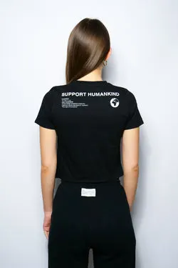 SUPPORT HUMANKIND BLACK FITTED TEE