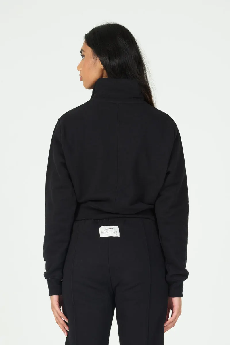 Black Organic Quarter Zip Sweatshirt