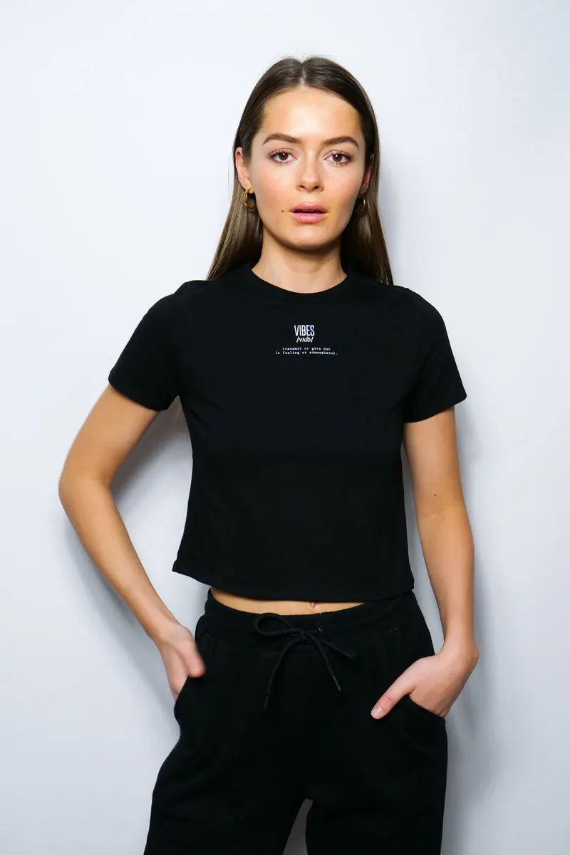 SUPPORT HUMANKIND BLACK FITTED TEE