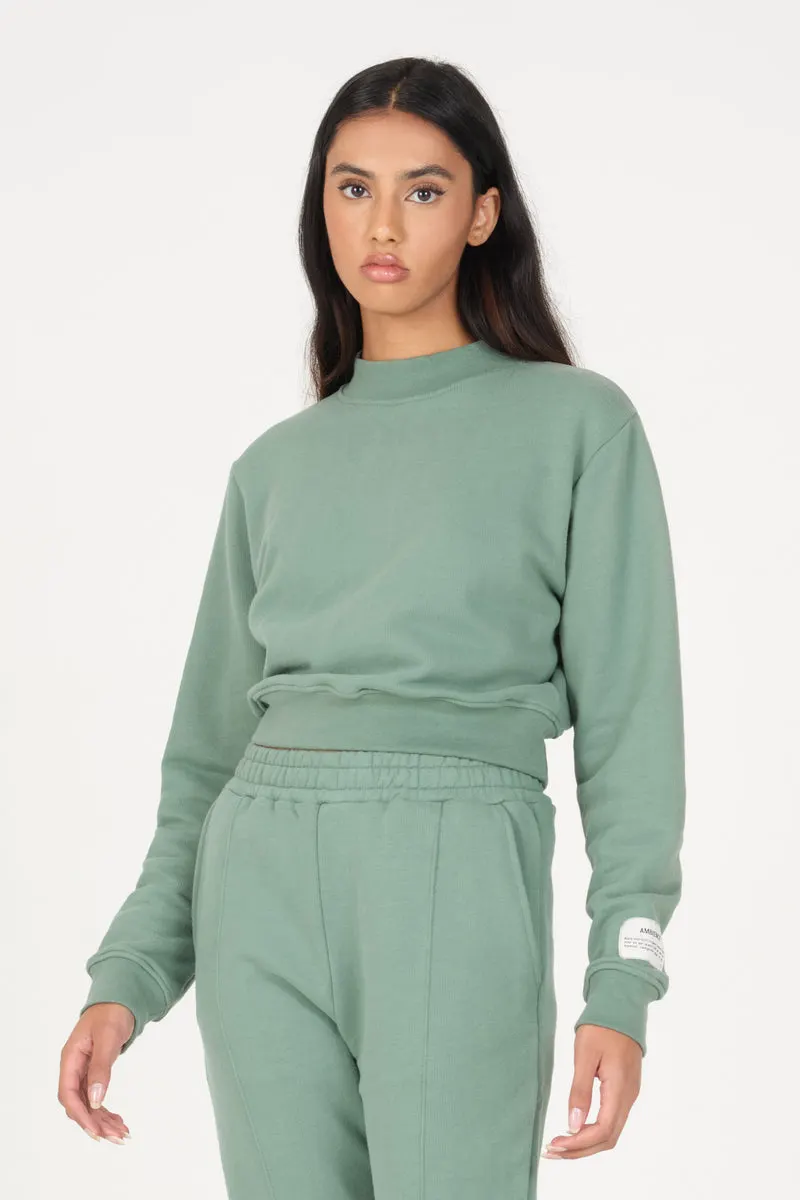 Forest Green Cropped Sweatshirt