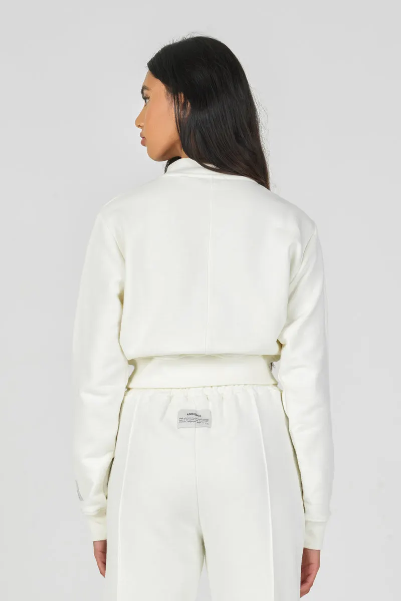 Off-White Organic Cropped Sweatshirt