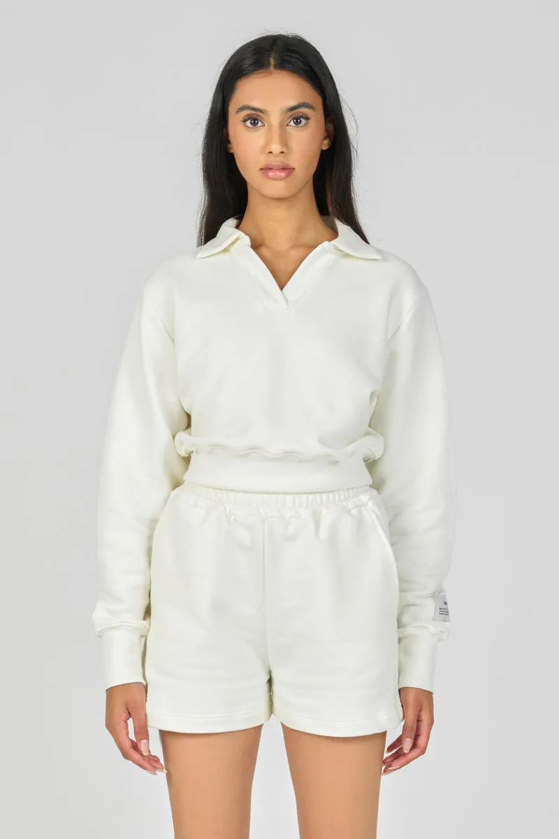 Off-White Organic Open Collar Sweatshirt